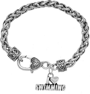 I Love Swimming Bracelet, Hypoallergenic, Safe-Nickel Free, No Poisonous Lead Or Cadmium