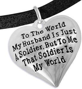 Army Wife, My Husband is My World, Hypoallergenic, Safe-Nickel, Lead, Cadmium Free