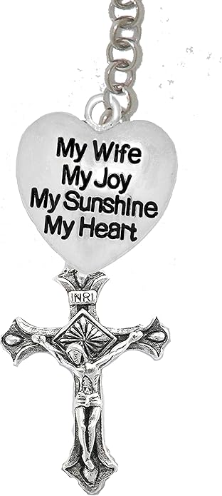 My Wife, My Joy, My Sunshine, My Heart, and A Crucifix, Through A Circle, Father, Son, Holy Ghost, Adjustable Necklace, Nickel Lead, Cadmium Free
