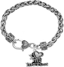 Marine I Love My Marine, Crystal Heart, Bracelet, Hypoallergenic, Safe-Nickel, Lead, Free
