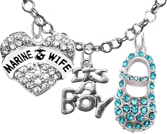 Marine Wife's, It's A Boy, Necklace, Hypoallergenic, Safe-Nickel, Lead, Cadmium Free