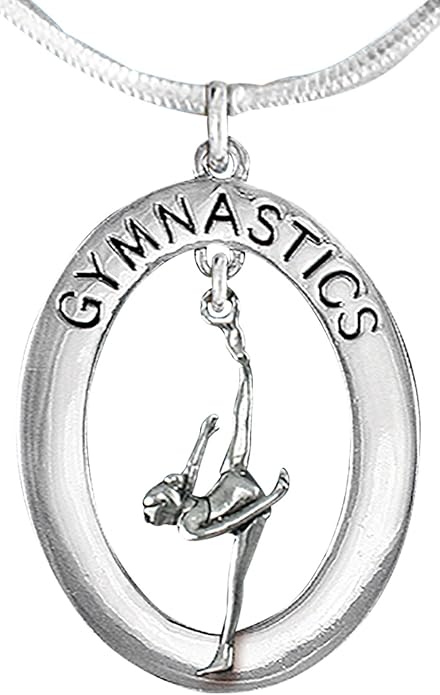 Gymnast One Leg Pose Necklace, Adjustable, Hypoallergenic, Nickel, Lead & Cadmium Free