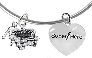 Goalie, Goal Keeper, Success, Super Hero, " Soccer Player Jewelry" Bracelet Hypoallergenic, Safe-Nickel, Lead Free