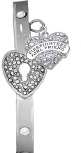 Firefighter's Girlfriend, The Key to My Heart Cuff Crystal Bracelet, It Really Locks! Hypoallergenic, Safe-Nickel, Lead, Free