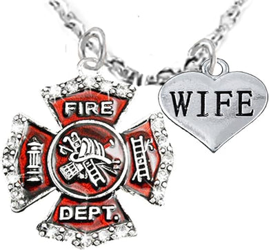 Firefighter, Wife Adjustable Necklace, Hypoallergenic, Safe-Nickel, Lead, Cadmium Free