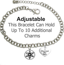 Deputy Sheriff's, I Married My Hero, On A Adjustable Rolo Chain Bracelet, Hypoallergenic Safe-Nickel, Lead and Cadmium Free