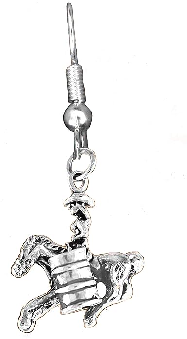 Barrel Racing, Cowgirl, Western, Sterling Silver Solid .925 Sterling, Not Plated Or Coated. On A Fishhook Earring, Charm-Nickel, Lead, Cadmium Free. ©2015