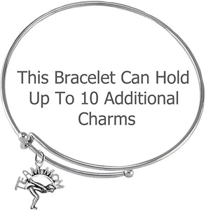 Team Mom, Swimming, Adjustable Charm Bracelet, Hypoallergenic, Safe-Nickel Free, No Poisonous Lead Or Cadmium