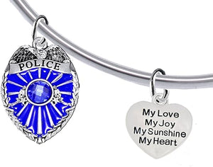 Policeman's, My Love, My Joy, My Sunshine, My Heart, Adjustable Bracelet, Hypoallergenic, Safe-Nickel Free, No Poisonous Lead Or Cadmium.