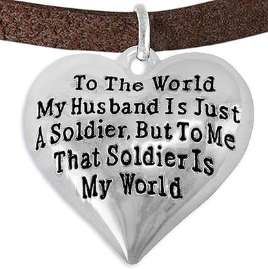 Army Wife, My Husband is My World, Hypoallergenic, Safe-Nickel, Lead, Cadmium Free