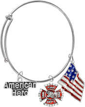 Firefighter's American Hero Adjustable Bracelet, Safe-Nickel, Lead & Cadmium Free!