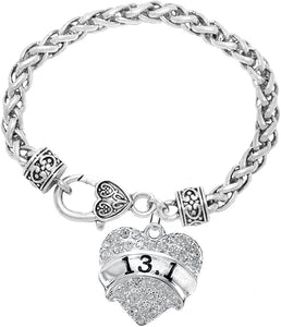 13.1 Running Crystal Heart Bracelet -Hypoallergenic Nickel, and Lead Free!