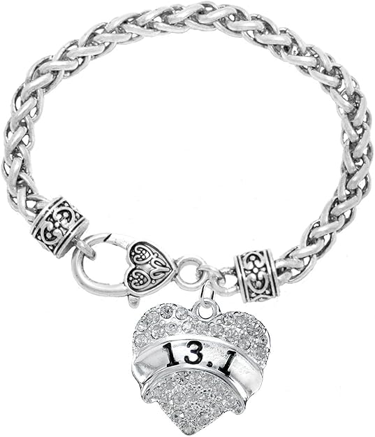 13.1 Running Crystal Heart Bracelet -Hypoallergenic Nickel, and Lead Free!