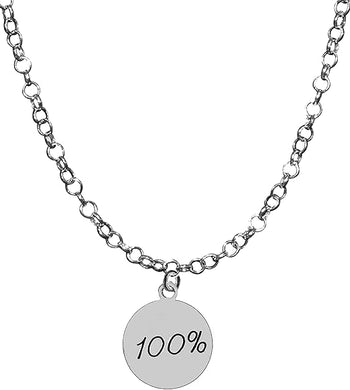 100%, You Gave It, Award, Adjustable 14-21 Inch Rolo Chain Necklace, Nickel, Lead, And Cadmium Free-Hypoallergenic
