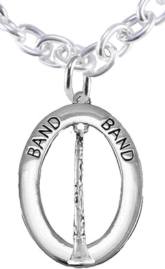 Band Clairinet Player Hypoallergenic Adjustable Necklace, Safe-Nickel, Lead Free