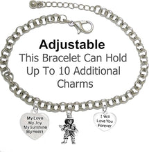 Firefighter, My Love, My Joy, My Sunshine, I Will Love You Forever Bracelet, Hypoallergenic, Safe-Nickel, Lead, Free