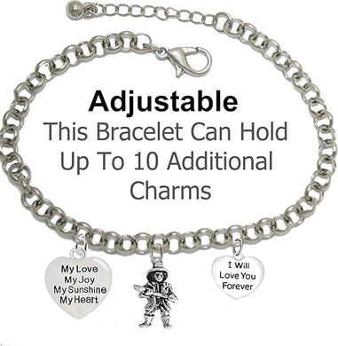 Firefighter, My Love, My Joy, My Sunshine, I Will Love You Forever Bracelet, Hypoallergenic, Safe-Nickel, Lead, Free