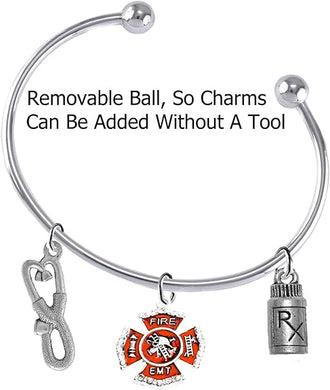 Fire, EMT, Add-A-Charm Bracelet, Hypoallergenic, Safe-Nickel, Lead, Free