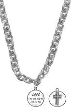 Lord I Am Lost, Help Me Find The Way, 2nd Charm Behind Charm, Contemporary Cross, Sterling Silver Solid .925 Sterling, Not Plated Or Coated.Cable Chain Necklace, Charm-Nickel, Lead, Cadmium Free