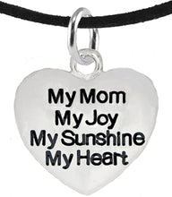 Message Jewelry, My Mom, My Joy, My Sunshine, My Heart, Adjustable Necklace, Hypoallergenic, Safe-Nickel, Lead, Free