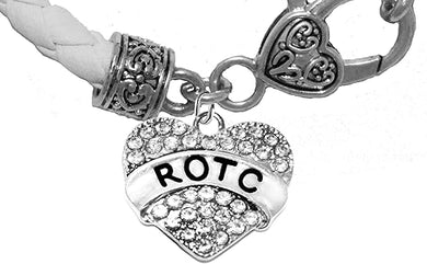 ROTC, Genuine White Leather Bracelet, Hypoallergenic Safe-Nickel, Lead And Cadmium Free