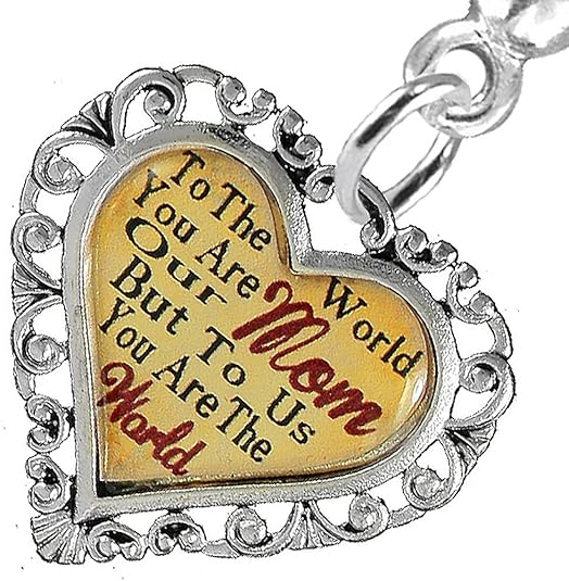 Mom Heart Charm Post Earring Hypoallergenic, Safe-Nickel, Lead & Cadmium Free!
