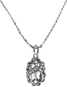 Sweet 16 With Decorative Delicate Scrollwork, Adjustable 18-21 Inch Cable Chain Necklace, Nickel, Lead, And Cadmium Free-Hypoallergenic