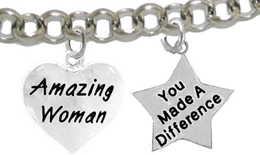 Amazing Women, You Made A Difference, Motivational Adjustable Bracelet, Hypoallergenic, Safe-Nickel, Lead, Cadmium Free