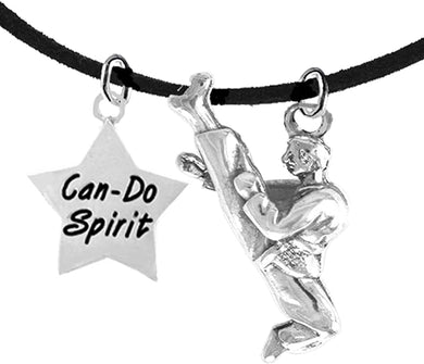 Martial Arts, Kickboxing, Karate Jewelry, Can Do Spirit, Adjustable Necklace Hypoallergenic, Safe-Nickel,Lead,Cadmium Free