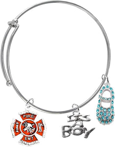 EMT Firefighter's, It's A Boy, Adjustable Bracelet, Hypoallergenic, Safe-Nickel, Lead, Cadmium Free