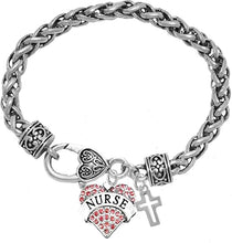 Nurse, RN, LPN, High Polished Cross, Bracelet, Hypoallergenic, Safe-Nickel, Lead, Free