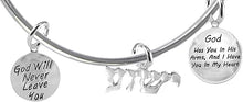 YESHUA (JESUS IN HEBREW) NAMED BY AN ANGEL, God Has You In His Arms, And I Have You In My Heart, God Will Never Leave You, Adjustable Bracelet, Hypoallergenic, Safe-Nickel, Lead, Cadmium Free