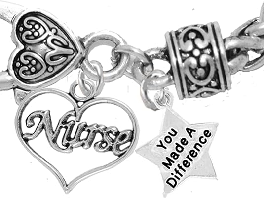 Nurse, RN, LPN, You Made A Difference, Bracelet, Hypoallergenic, Safe-Nickel, Lead, Free
