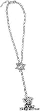 Jewish Firefighter, I Love My Firefighter Crystal Heart, Through A Crystal Star of David, Necklace Hypoallergenic, Safe-Nickel, Lead, and Cadmium Free