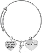 Martial Arts, Kickboxing Jewelry, Karate Jewelry, Super Hero, Never Stop Trying, Never Give Up, " Martial Arts Jewelry" Adjustable Bracelet Hypoallergenic, Safe-Nickel, Lead Free