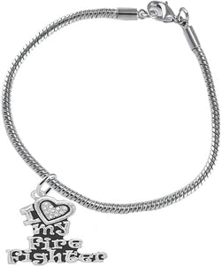 Firefighter, I Love My Firefighter, Genuine Crystal, Bracelet, Hypoallergenic, Safe-Nickel, Lead, Free