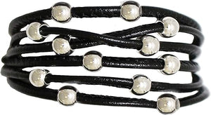 Be The Change, Prove Them Wrong, On Genuine Multi String Black Leather Bracelet, Hypoallergenic Safe-Nickel, Lead And Cadmium Free