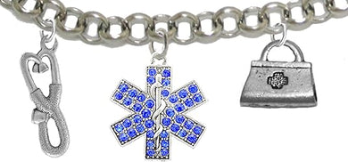 EMT, Paramedic, Adjustable Charm Bracelet, Hypoallergenic, Safe-Nickel, Lead, Free