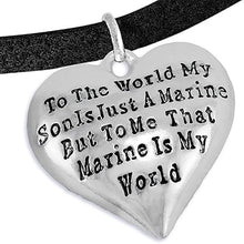 Marine Mom, My Son, is My World Bracelet, Hypoallergenic, Safe- Nickel, Lead and Cadmium Free