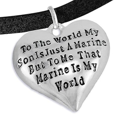 Marine Mom, My Son, is My World Bracelet, Hypoallergenic, Safe- Nickel, Lead and Cadmium Free