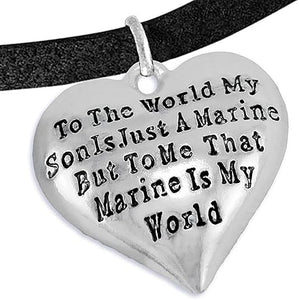 Marine Mom, My Son, is My World Bracelet, Hypoallergenic, Safe- Nickel, Lead and Cadmium Free
