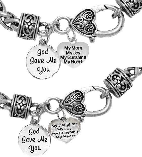 Very Special Mother Daughter, God Gave Me You, My Mom, My Daughter... Bracelets (2), Hypoallergenic, Safe-Nickel, Lead And Cadmium Free