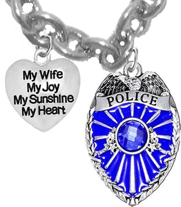 Policeman's, My Wife, My Joy, My Sunshine, My Heart, Hypoallergenic, Safe-Nickel Free, No Poisonous Lead Or Cadmium.