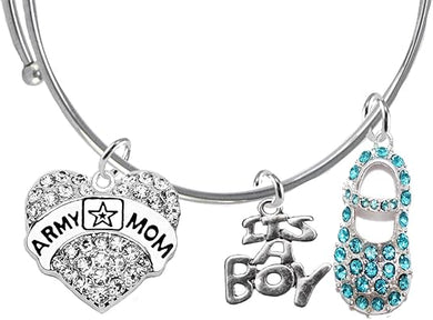 Army Mom's, It's A Boy, Adjustable Bracelet, Hypoallergenic, Safe-Nickel, Lead, Cadmium Free