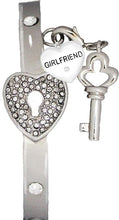 Girlfriend, "The Key To My Heart Cuff Crystal Bracelet, "It Really Locks!" Hypoallergenic, Safe-Nickel, Lead, Free