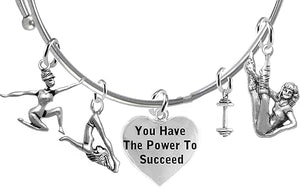" You Have The Power To Succeed ", Gym Exercise, Adjustable Miracle Wire Bracelet, Hypoallergenic Safe, No Nickel, Lead, Or Poisonous Cadmium In Bracelet