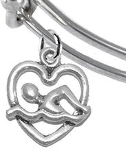 I Love Swimming Adjustable Charm Bracelet, Hypoallergenic, Safe-Nickel Free, No Poisonous Lead Or Cadmium
