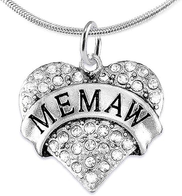 Memaw Charm Necklace Adjustable, Hypoallergenic, Safe-Nickel, Lead & Cadmium Free!