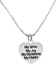 Message Jewelry, My Wife, My Joy, My Sunshine, My Heart, Adjustable Necklace, Hypoallergenic, Safe-Nickel, Lead, Free