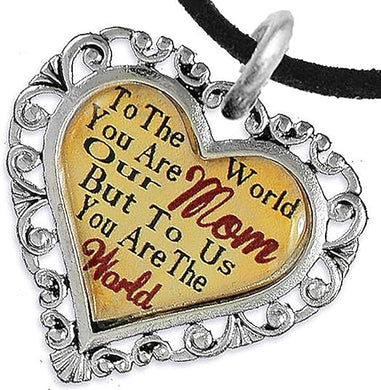 Mom Heart Charm Necklace Hypoallergenic, Adjustable, Safe, Nickel, Lead & Cadmium Free!